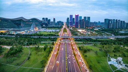 Poster - Aerial photography of Chengdu city scenery