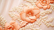 © tilialucida - A close up of a dress with flowers on it. Monochrome peach fuzz background.