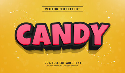 Wall Mural - vector design editable text effect, candy 3d cartoon