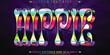 Hippie text effect, editable bohemian and trippy customizable font style