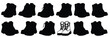 Shoe footwear silhouettes set, large pack of vector silhouette design, isolated white background