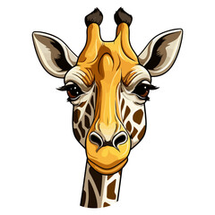 Wall Mural - Giraffe Portrait Sticker, Giraffe head mascot logo illustration, Giraffe character, generative ai