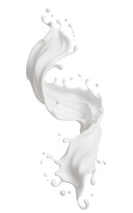 Wall Mural - Milk splash and pouring, yogurt or cream 3d illustration.