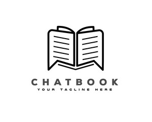 book chat information line art logo icon symbol design template illustration inspiration