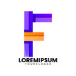creative letter f colorful icon logo design