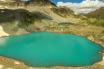 Wall Mural - Panorama of Sophia lakes in the mountains of Arkhyz, Russia