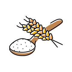 Wall Mural - flour spoon wheat color icon vector. flour spoon wheat sign. isolated symbol illustration