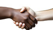 © Naige - Two hands of different skin colors are tightly clasped together. The concept of cooperation, understanding, and unity. isolated on transparent background.