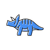 Fototapeta Dinusie - triceratops dinosaur animal color icon vector. triceratops dinosaur animal sign. isolated symbol illustration