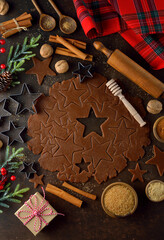 Wall Mural - Christmas gingerbread cookies