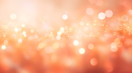 Wall Mural - Gentle abstract festive background peach color, glitter, bokeh, blur