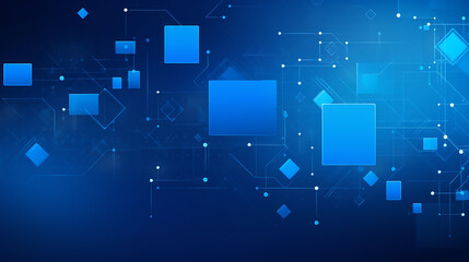 Wall Mural - Modern hi-tech, science, futuristic technology. communication, innovation future tech data, internet network connection, Ai big data, line dot. Digital technology speed connects blue green background.