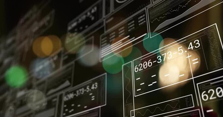 Poster - Animation of data processing over bokeh on black background