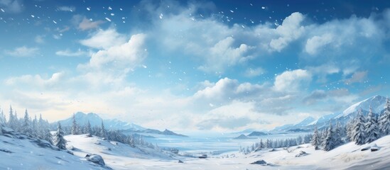 Wall Mural - snowy scenery