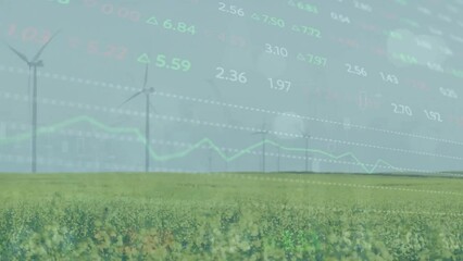 Poster - Animation of financial data processing over wind turbines