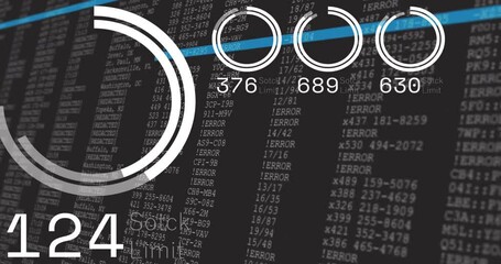 Poster - Animation of financial data processing over screen