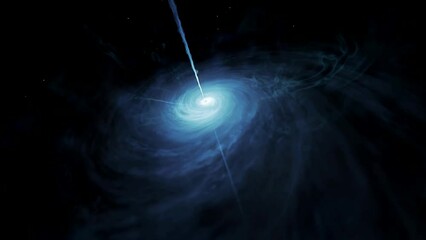 Wall Mural - quasar rotating in outer space with a massive black hole inside.