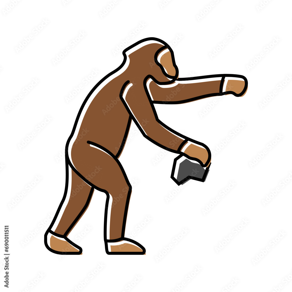 australopithecus human evolution color icon vector. australopithecus ...