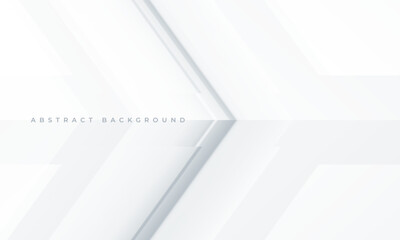 Poster - Abstract white and grey arrows futuristic technology background concept high-speed movement. Dynamic motion hi tech digital arrows and stripes. Vector illustration