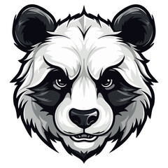 Sticker - Panda Portrait Sticker, Panda head mascot logo illustration, Panda character, generative ai