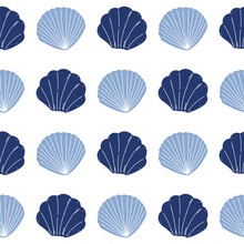 Aquatic Background Clam Shell Seamless Pattern