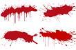red paint splatter set isolated on transparent background - Design element PNG cutout