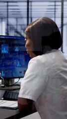 Poster - Girl Using Artificial Intelligence Data Security