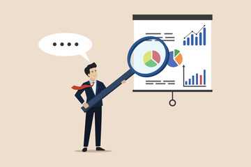 Wall Mural - business strategy analysis, presentation or business strategy meeting to achieve success targets, wo