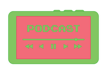 Poster - Tablet with podcast. Vector illustration