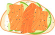Breakfast sandwich Salomon avocado on toast illustration