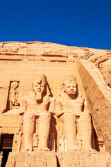 Wall Mural - Abu Simbel, the Great Temple of Ramesses II, carved into the rock.