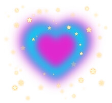 Emotion Love Holo Blurred Heart With Glitter Star Splashing