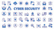 Cyber security icon line design blue. Cyber, IT security, technology, cybersecurity, vector illustrations. Cyber security editable stroke icon