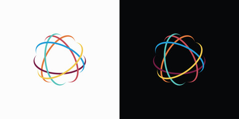 Poster - Colorful digital world abstract vector logo design
