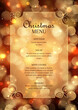 © Kirsty Pargeter - Elegant Christmas menu with bokeh lights design