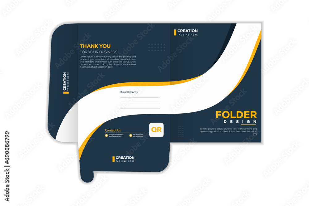 Folder Cover Design Library abstract layout and concept, creative folder template, modern cover ...