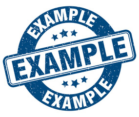 example stamp. example label. round grunge sign