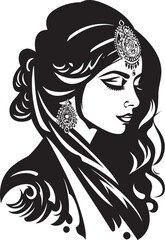 Wall Mural - Celebratory Charm: Wedding Woman Icon Iconic Ethereal: Bride Emblem