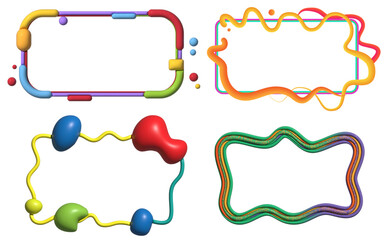 Poster - set of colorful 3d frames