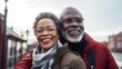 © CraftyImago - Portrait Mature African American old handsome and beauty couple travel outdoor