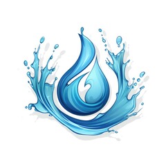 Wall Mural - Water logo, icon vector style, Generative Ai