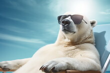 Polar Bear Sit On Sun Bed