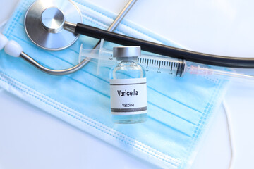 Poster - Varicella vaccine in a vial, immunization and treatment of infection