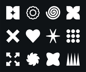 Poster - Geometric shapes and white brutalism forms. Modern trendy minimalist basic figures, vector set.