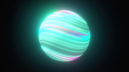 Poster - abstract gradient sphere. computer generated 3d render