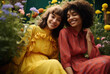 © Odin AI - Portrait of two cheerful female friends outdoors