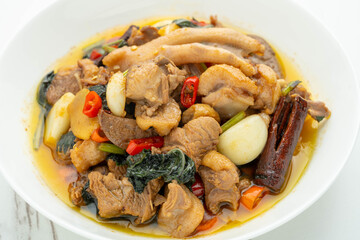 Wall Mural - A plate of stir-fried spicy duck meat