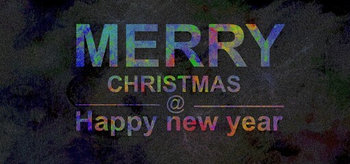 Wall Mural - merry Christmas and happy new year colorful text design