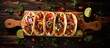 © HN Works - Mexican Tacos al pastor food top view in Mexico. Website header. Creative Banner. Copyspace image