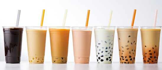 Poster - Most people s favorite a wide variety of different milk teas so you can get all the wonderful milk tea display at once. Website header. Creative Banner. Copyspace image